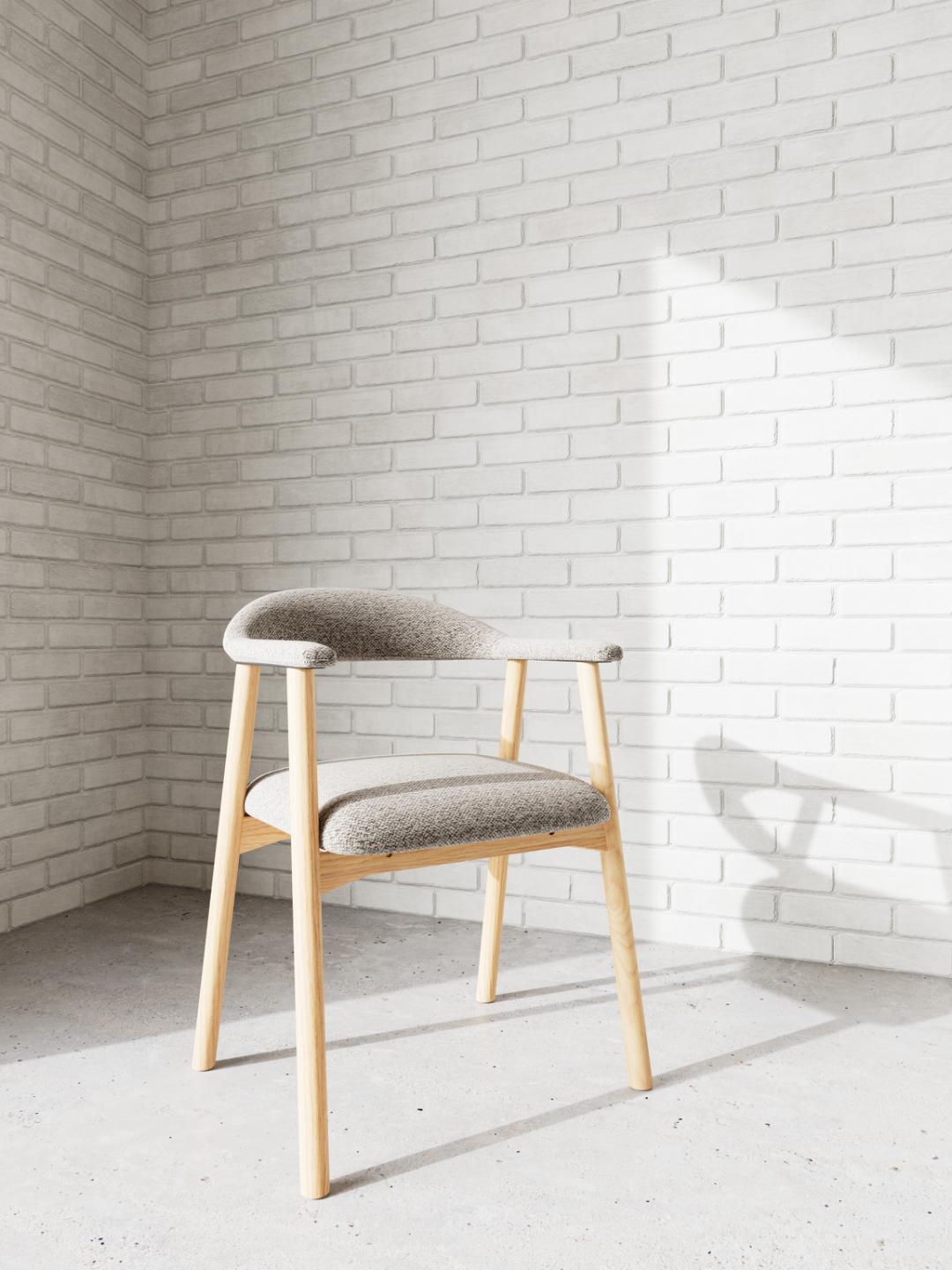 Eetkamerstoel Addi 8211 Stof Monza Beige 8211 Geolied Eikenhout Minimale Bestelling 2 Stuks