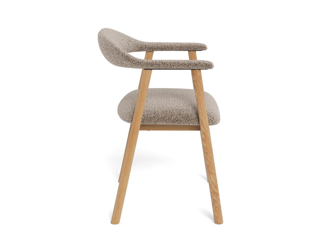 Eetkamerstoel Addi 8211 Stof Monza Beige 8211 Geolied Eikenhout Minimale Bestelling 2 Stuks