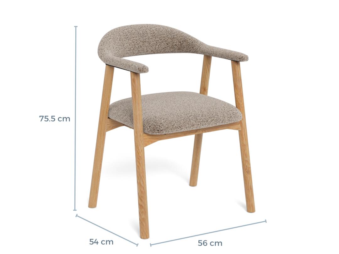 Eetkamerstoel Addi 8211 Stof Monza Beige 8211 Geolied Eikenhout Minimale Bestelling 2 Stuks