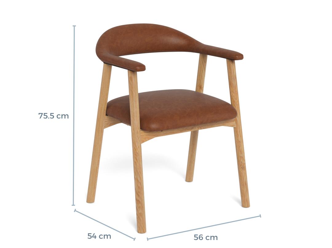 Eetkamerstoel Addi 8211 Pu Retro Brandy 8211 Geolied Eikenhout Minimale Bestelling 2 Stuks