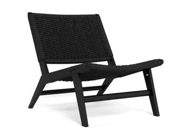 Loungestoel Carson 8211 Zwart Eikenhout 8211 Gevlochten Patroon