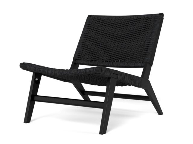 Loungestoel Carson 8211 Zwart Eikenhout 8211 Gevlochten Patroon