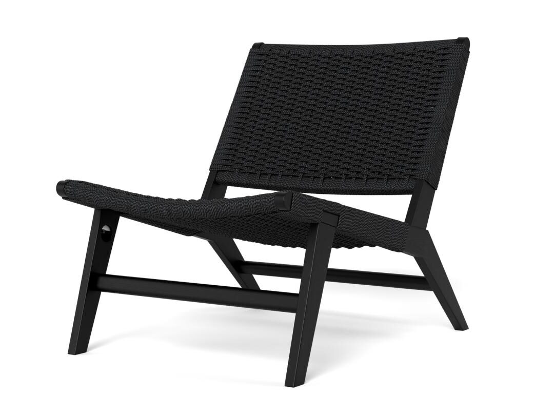 Loungestoel Carson 8211 Zwart Eikenhout 8211 Gevlochten Patroon