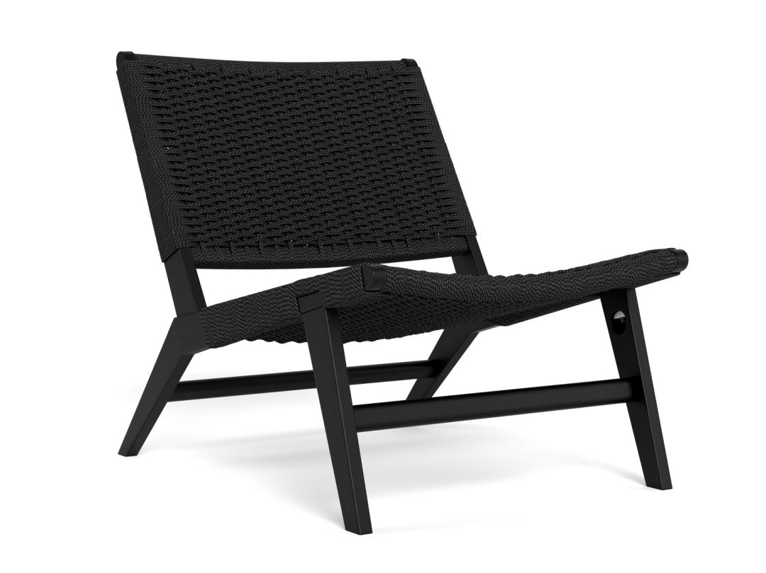 Loungestoel Carson 8211 Zwart Eikenhout 8211 Gevlochten Patroon Loungestoel Carson 8211 Zwart Eikenhout 8211 Gevlochten Patroon