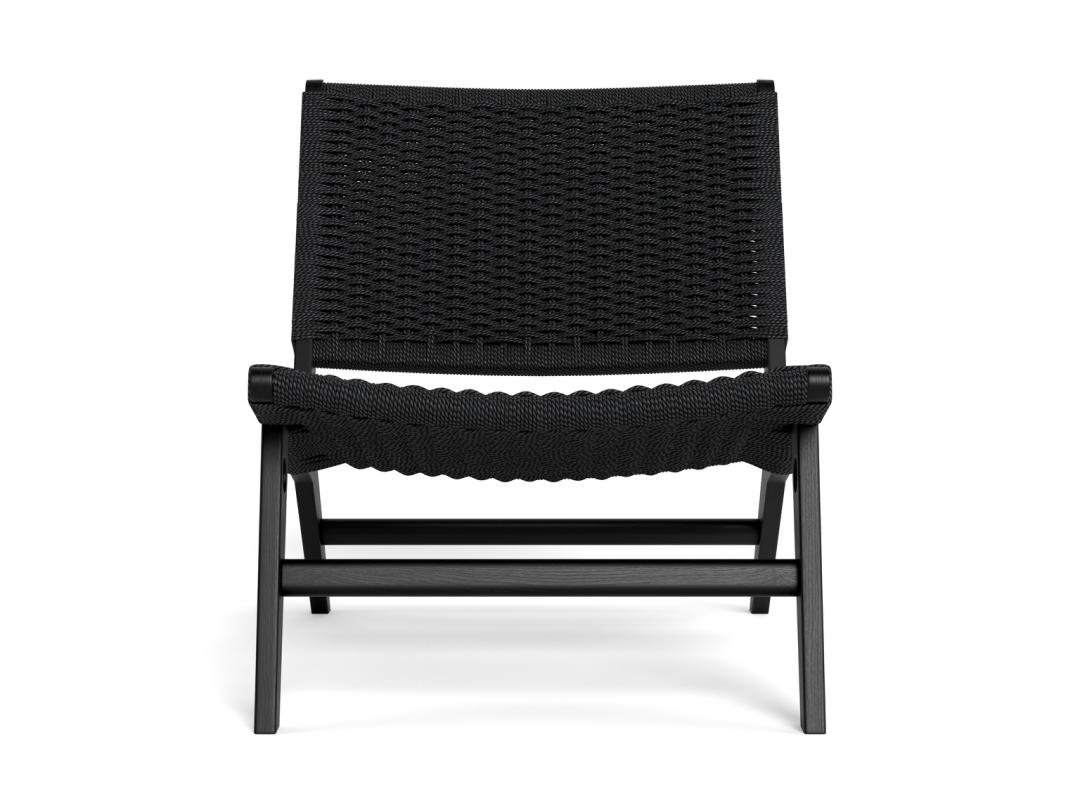 Loungestoel Carson 8211 Zwart Eikenhout 8211 Gevlochten Patroon Loungestoel Carson 8211 Zwart Eikenhout 8211 Gevlochten Patroon