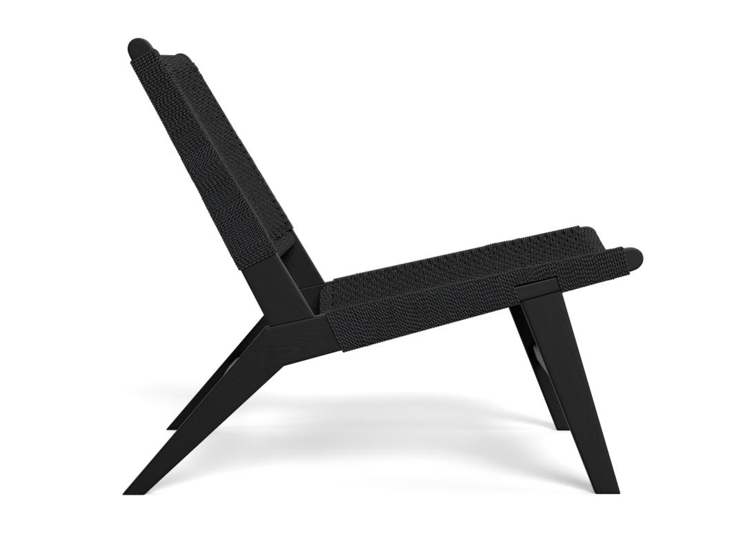 Loungestoel Carson 8211 Zwart Eikenhout 8211 Gevlochten Patroon Loungestoel Carson 8211 Zwart Eikenhout 8211 Gevlochten Patroon