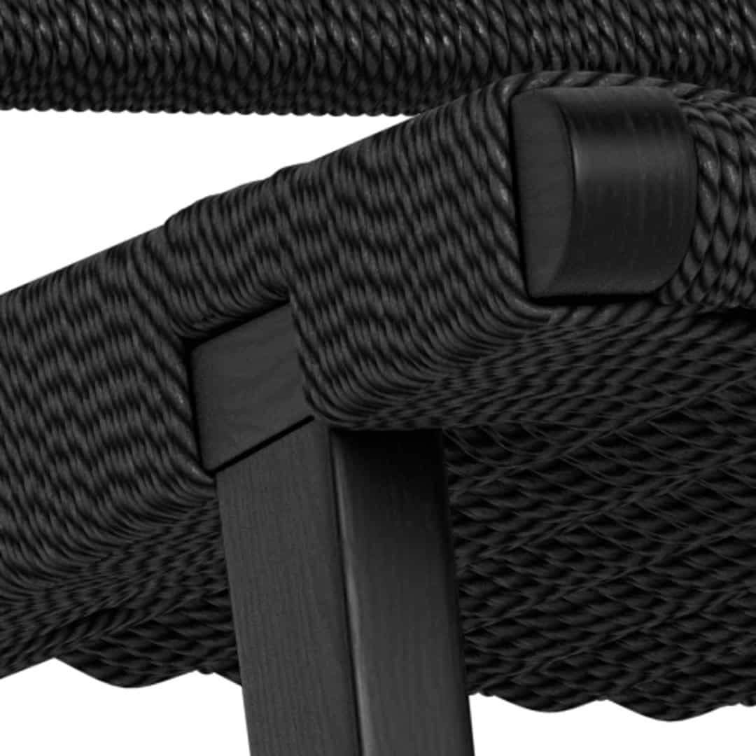 Loungestoel Carson 8211 Zwart Eikenhout 8211 Gevlochten Patroon Loungestoel Carson 8211 Zwart Eikenhout 8211 Gevlochten Patroon