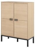 Wandkast Kensington - Wit gepigmenteerd geolied eikenfineer - 91 cm