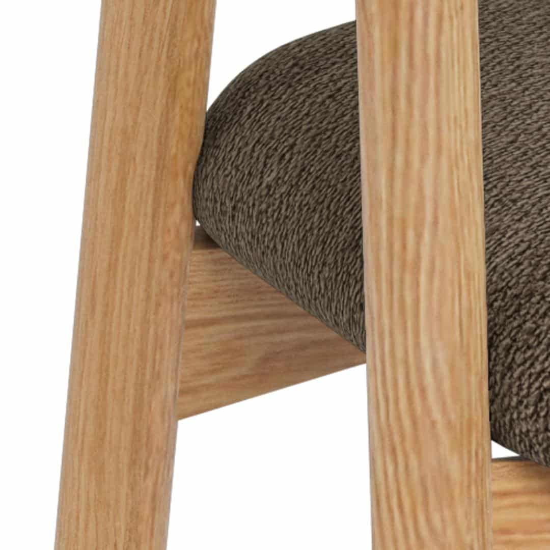 Eetkamerstoel Addi 8211 Stof Monza Taupe 8211 Geolied Eikenhout Minimale Bestelling 2 Stuks