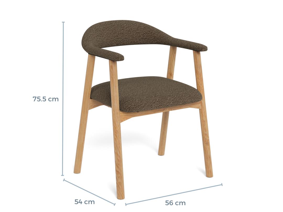 Eetkamerstoel Addi 8211 Stof Monza Taupe 8211 Geolied Eikenhout Minimale Bestelling 2 Stuks