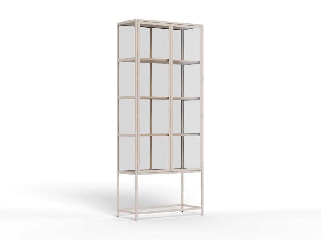 Vitrinekast Seaford 8211 Grijs Gepoedercoat Stalen Frame