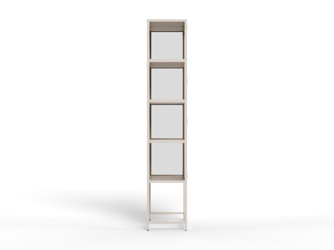 Vitrinekast Seaford 8211 Grijs Gepoedercoat Stalen Frame