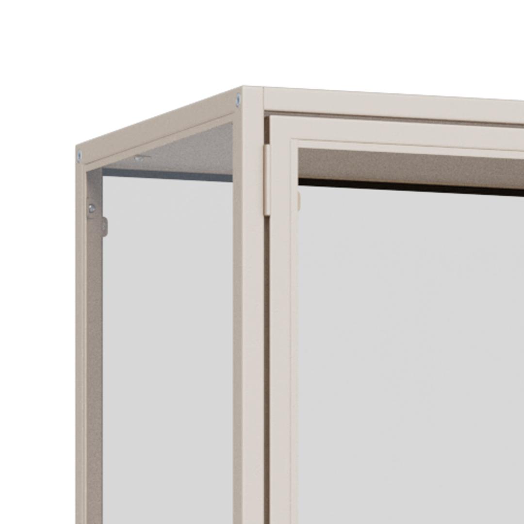 Vitrinekast Seaford 8211 Grijs Gepoedercoat Stalen Frame