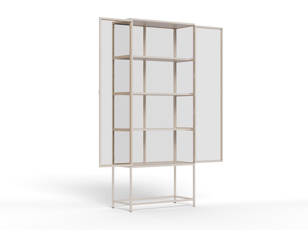 Vitrinekast Seaford 8211 Grijs Gepoedercoat Stalen Frame