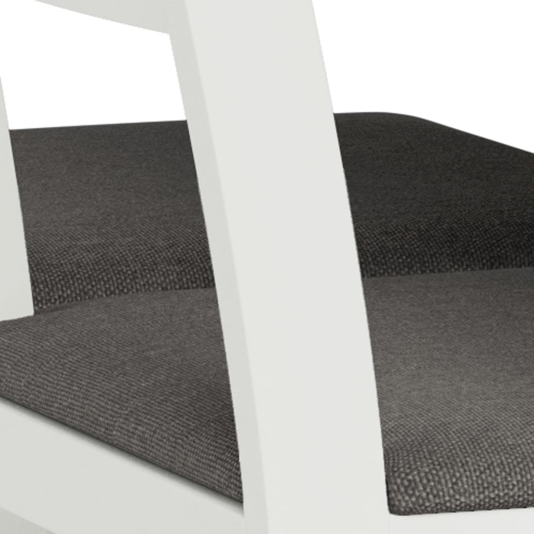 Eetkamerset Alicante 8211 Tafel En 4 Stoelen 8211 Wit Mdf 8211 Stof Lichtgrijs