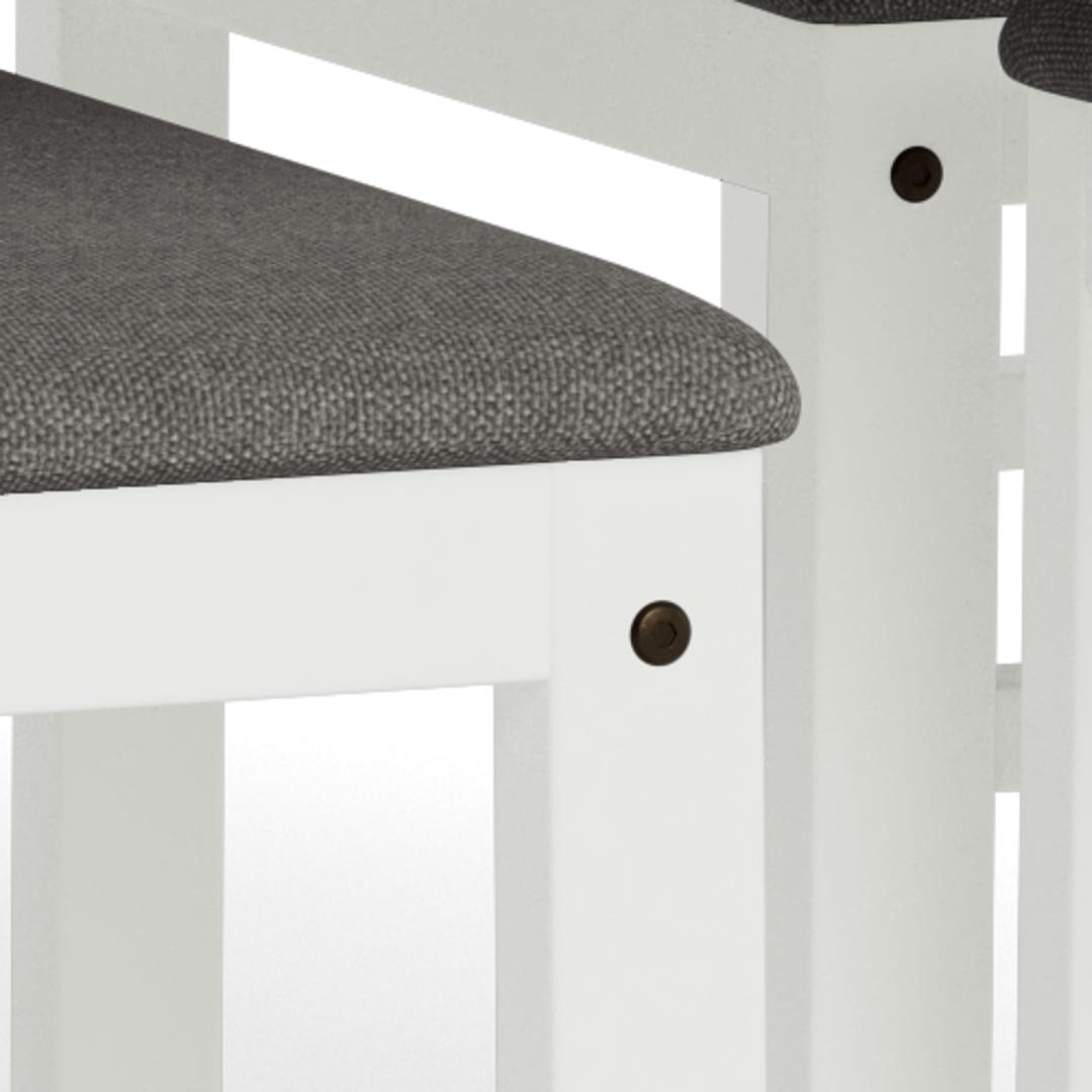 Eetkamerset Alicante 8211 Tafel En 4 Stoelen 8211 Wit Mdf 8211 Stof Lichtgrijs