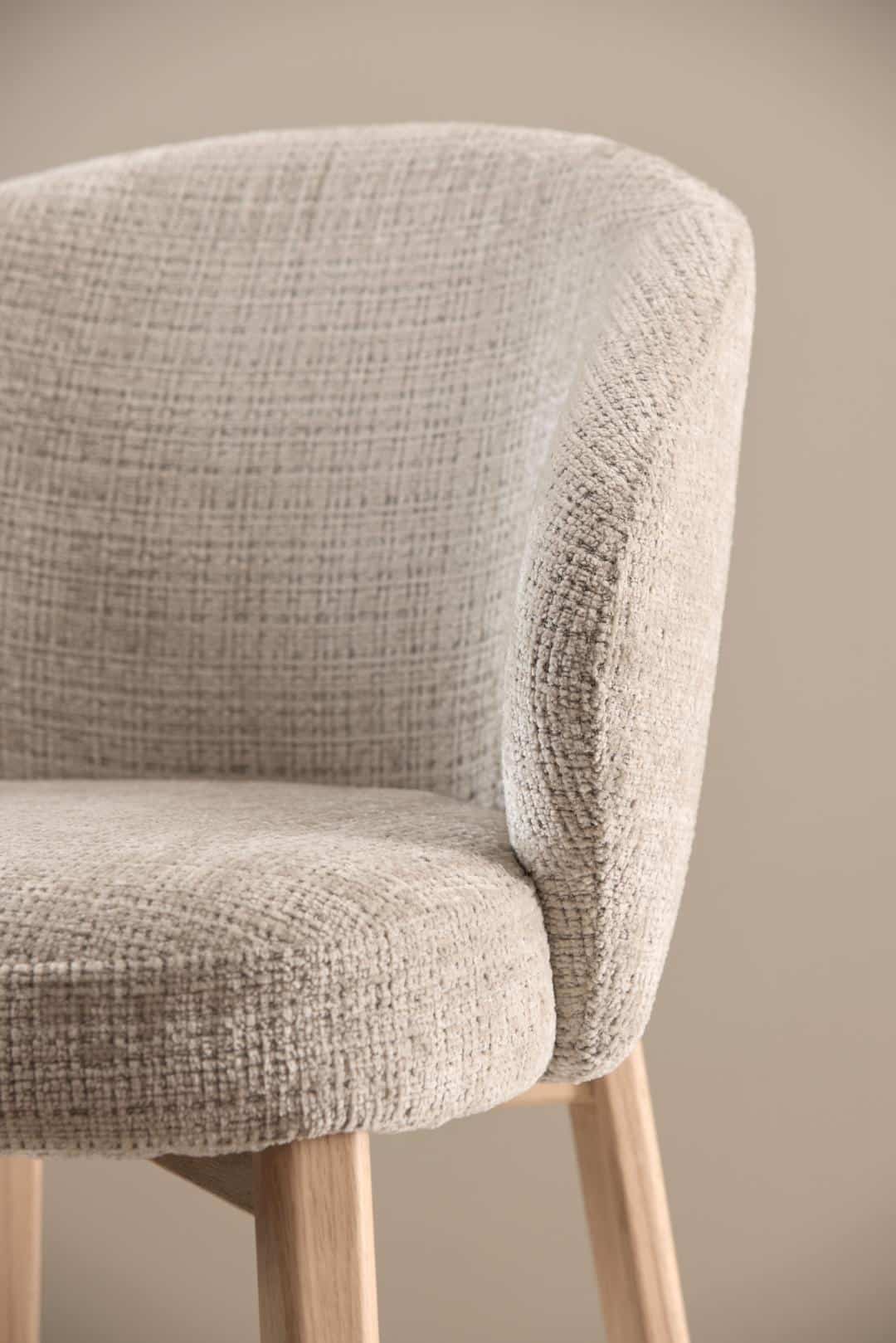 Eetkamerstoel Darlene 8211 Stof Juto Beige 8211 Eikenhout Minimale Bestelling 2 Stuks