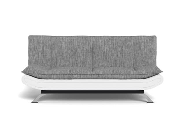 Slaapbank Geloof 8211 Stof Lichtgrijs Pu Wit 8211 Chroom