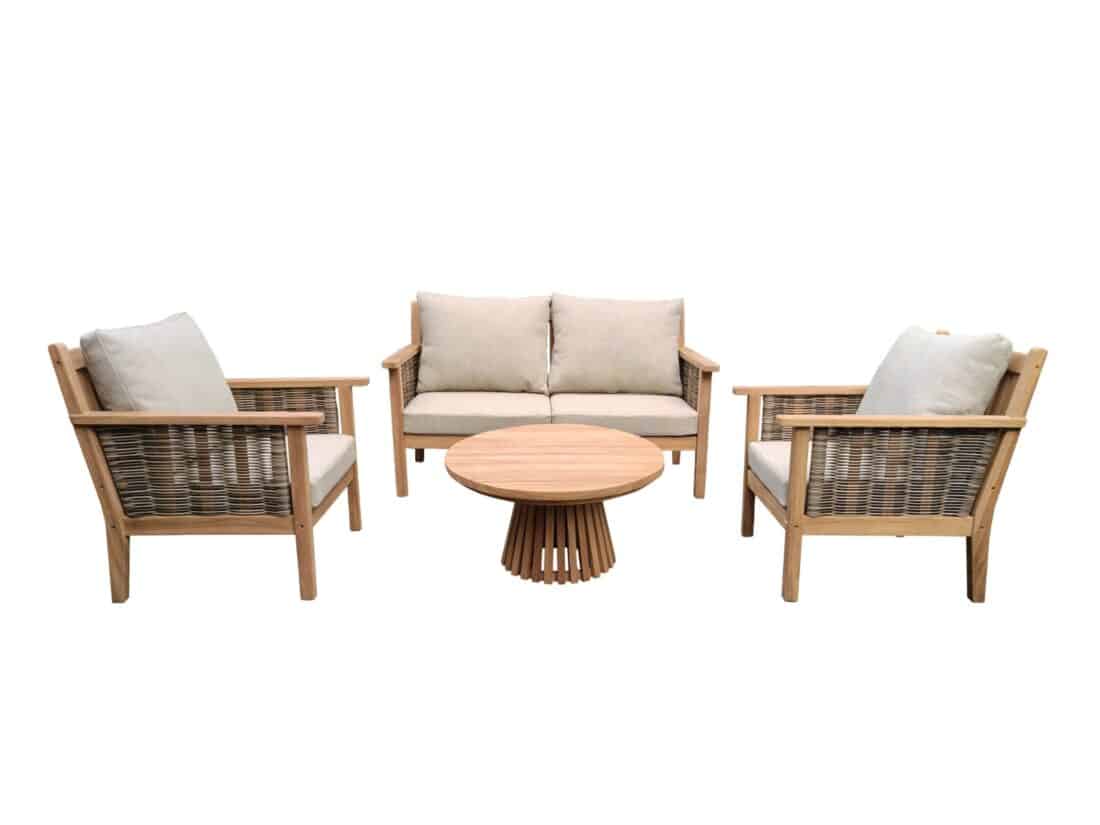 Tuinset Malaga 8211 Teakhout 8211 Inclusief Salontafel En Kussens