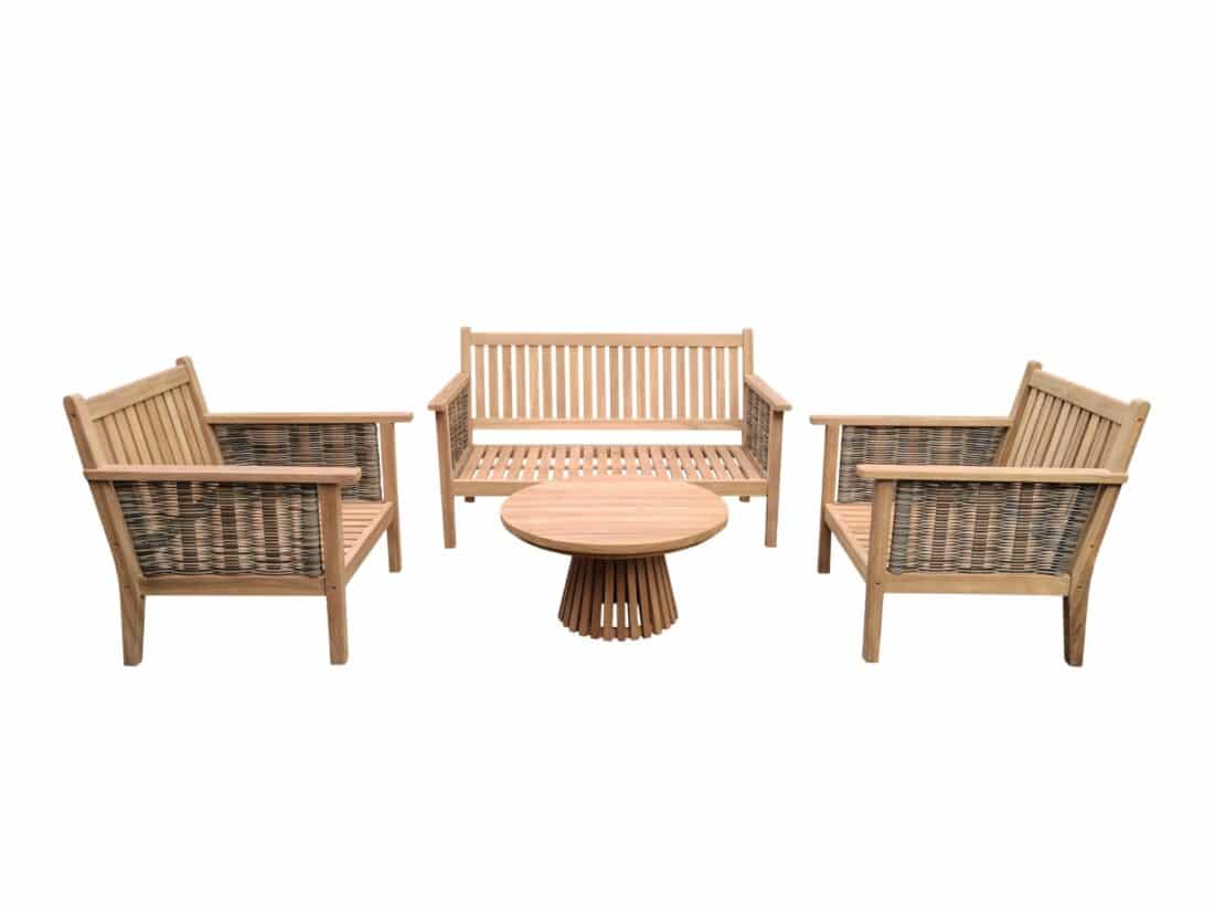 Tuinset Malaga 8211 Teakhout 8211 Inclusief Salontafel En Kussens