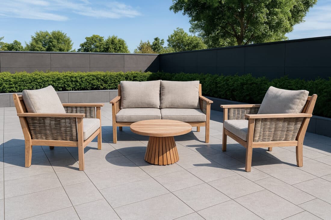 Tuinset Malaga 8211 Teakhout 8211 Inclusief Salontafel En Kussens