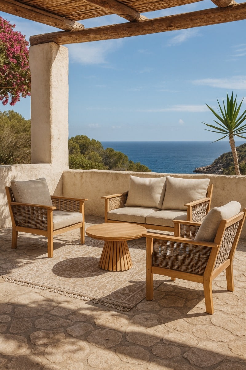 Tuinset Malaga 8211 Teakhout 8211 Inclusief Salontafel En Kussens