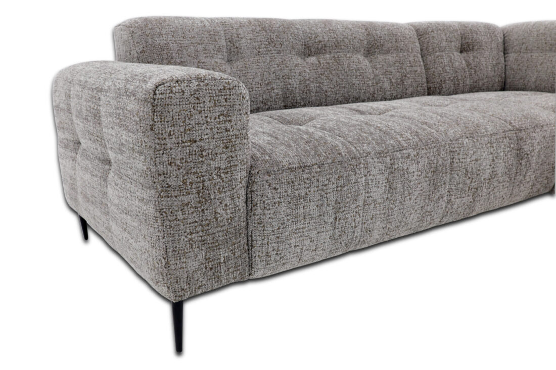 Zitcombinatie Bovino 8211 2 5 Vst Links Ottomane Vst Rechts 8211 Stof Grijs Bella 15