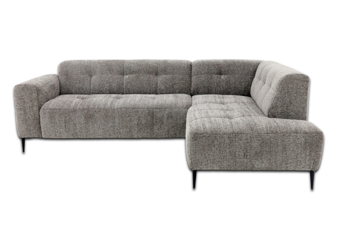 Zitcombinatie Bovino 8211 2 5 Vst Links Ottomane Vst Rechts 8211 Stof Grijs Bella 15