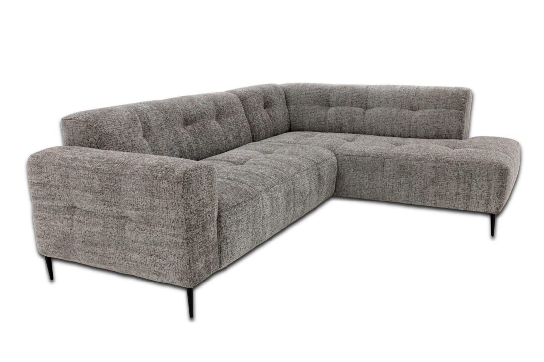 Zitcombinatie Bovino 8211 2 5 Vst Links Ottomane Vst Rechts 8211 Stof Grijs Bella 15