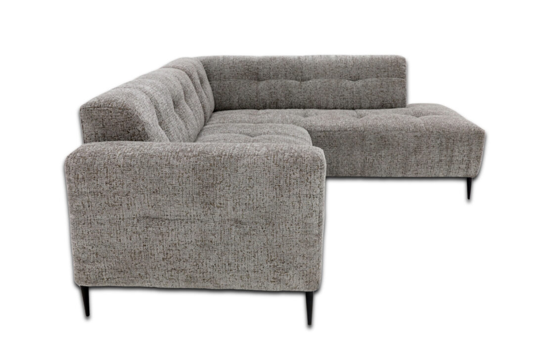 Zitcombinatie Bovino 8211 2 5 Vst Links Ottomane Vst Rechts 8211 Stof Grijs Bella 15