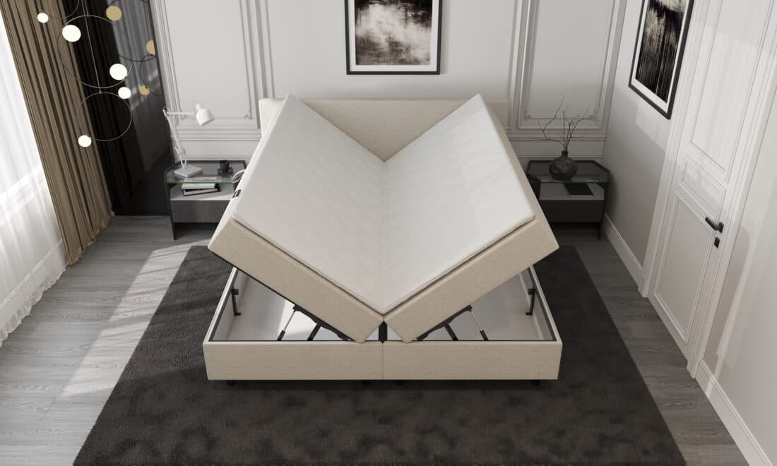 Mrgenn Boxspring Met Opbergruimte Beige 140 215 200