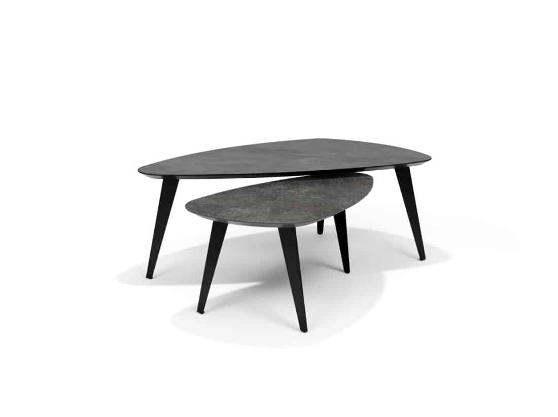 Salontafel Switch Dion 8211 Leisteen Zilver 8211 130 215 70 Cm 8211 Niervorm 8211 45 Cm