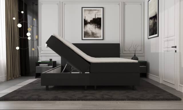 Mrgenn Opbergboxspring Zwart 140 215 200