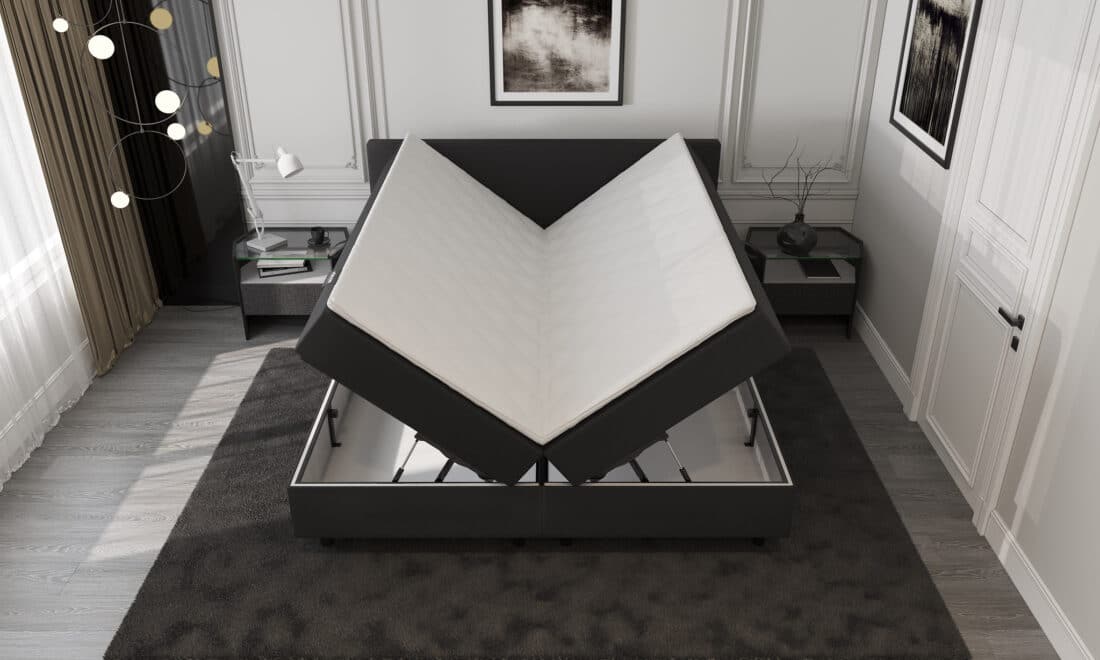 Mrgenn Opbergboxspring Zwart 140 215 200