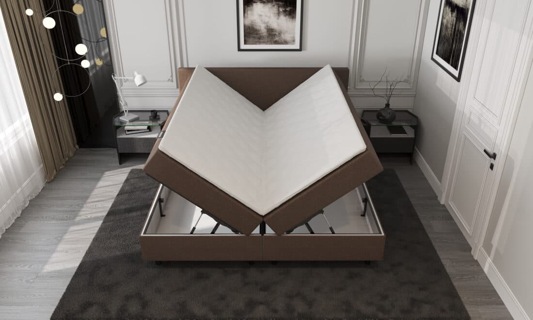 Mrgenn Opbergboxspring Bruin 180 215 200