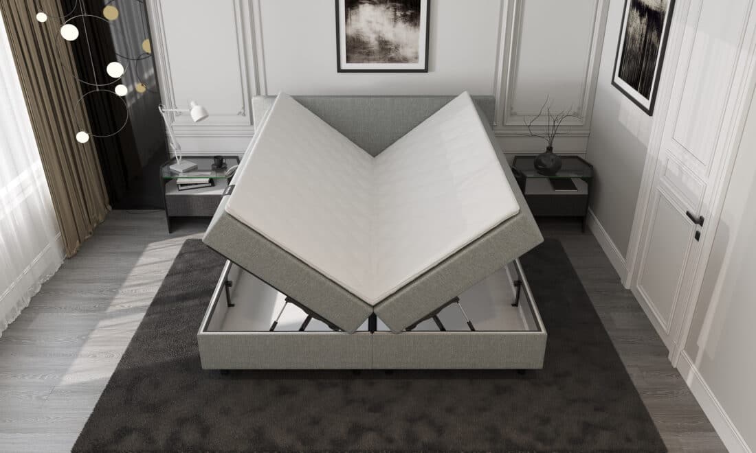 Mrgenn Opbergboxspring Lichtgrijs 180 215 200