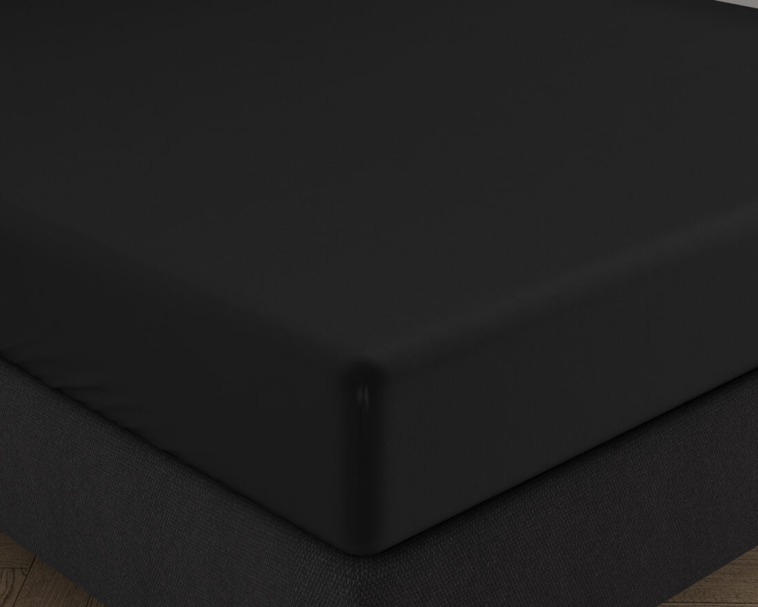 Dubbel Jersey 220 Gr Hoeslaken Zwart 190 200 X 220 230