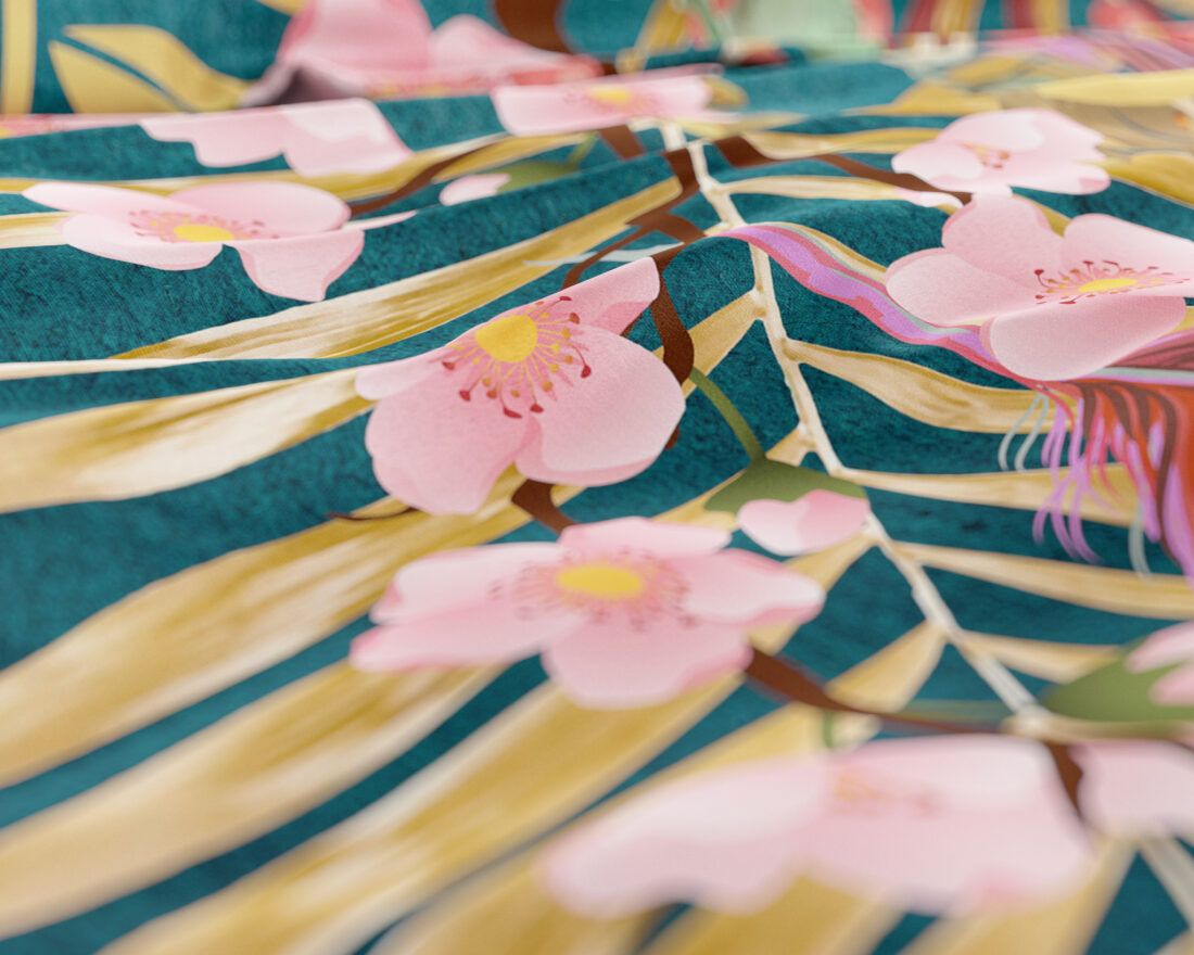 Kamala Botanisch Groen 240 X 220