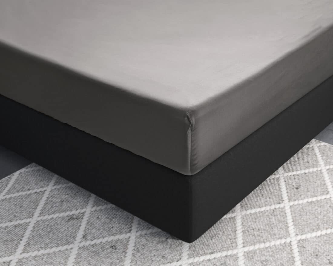 Satijnen Hoeslaken Grijs 120 X 200