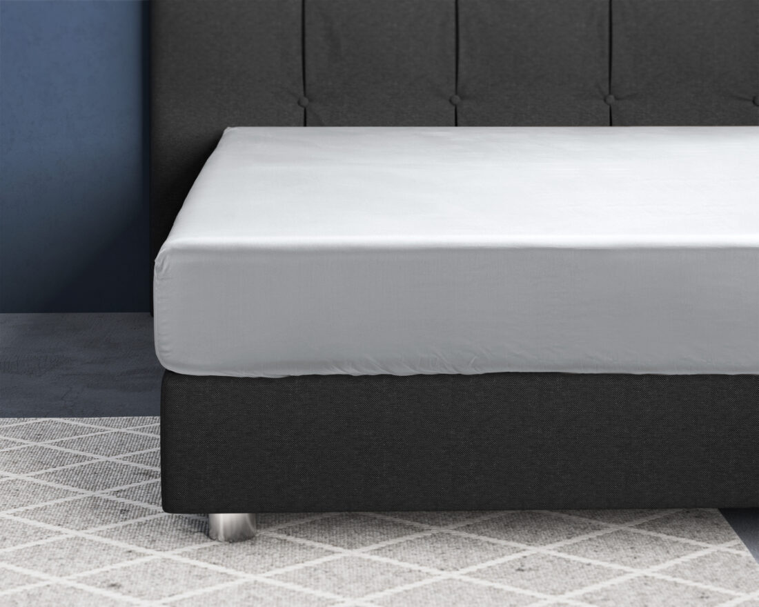 Satijnen Hoeslaken Wit 160 X 220