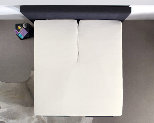 Splittopper Katoenen Hoeslaken Crme 180 X 210