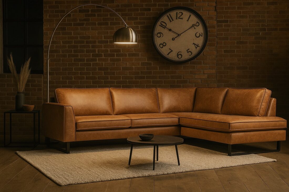 Zitcombinatie Turijn 8211 2 5 Vst Links Ottomane Vst Rechts 8211 Stof Cognac Missouri 03