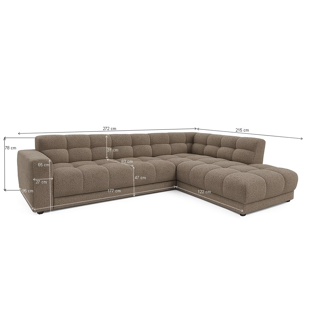 Zitcombinatie Wave 8211 2 5 Vst Links Ottomane Vst Rechts 8211 Stof Beige Egon 26