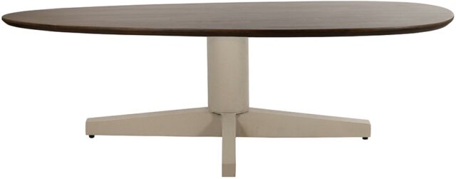 Salontafel Taurus 8211 Mango Bruin Walnoot 8211 130 Cm 8211 Organisch 8211 Poot Beige Metaal
