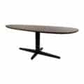 Eetkamertafel Taurus - Mango bruin walnoot - Zwart metaal - Organisch - 160 cm
