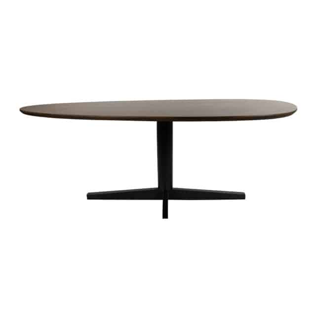 Eetkamertafel Taurus 8211 Mango Bruin Walnoot 8211 Zwart Metaal 8211 Organisch 8211 160 Cm