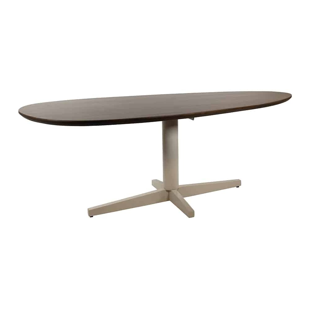 Eetkamertafel Taurus 8211 Mango Bruin Walnoot 8211 Beige Metaal 8211 Organisch 8211 220 Cm