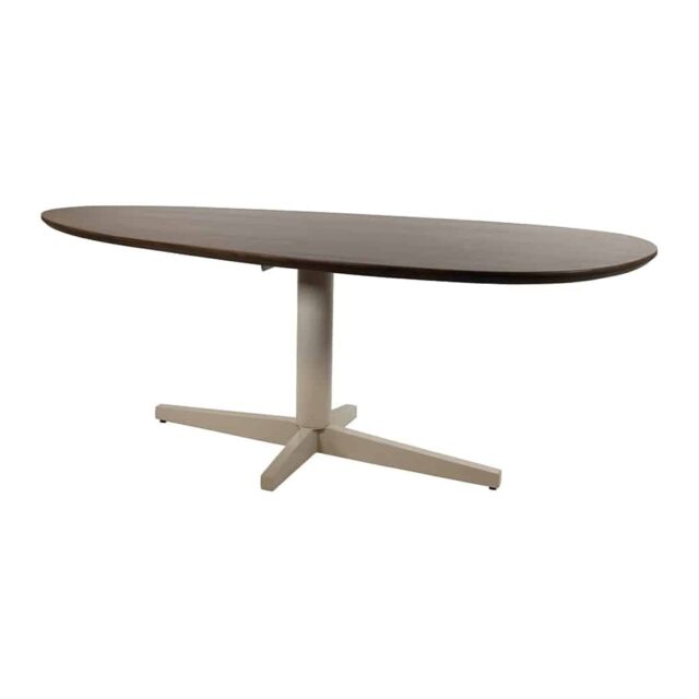 Eetkamertafel Taurus 8211 Mango Bruin Walnoot 8211 Beige Metaal 8211 Organisch 8211 220 Cm