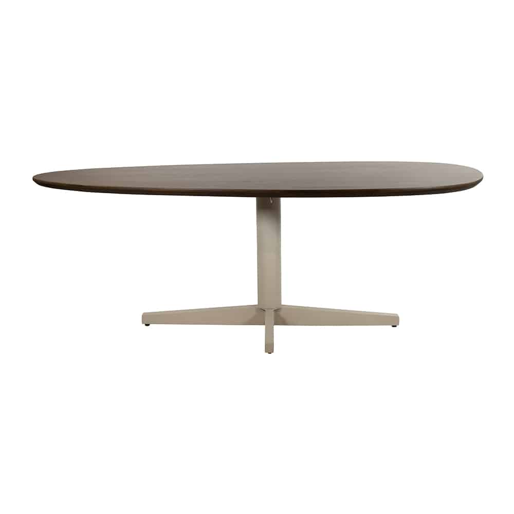 Eetkamertafel Taurus 8211 Mango Bruin Walnoot 8211 Beige Metaal 8211 Organisch 8211 220 Cm