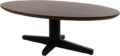 Salontafel Scorpio - Mango bruin walnoot - Ovaal - Poot zwart - 130 cm